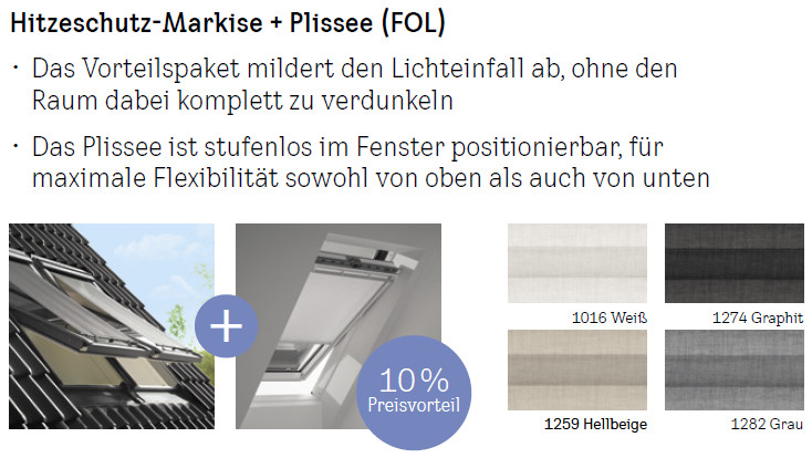 VELUX-Vorteils-Set Markise u. Plissee für Größe  C02